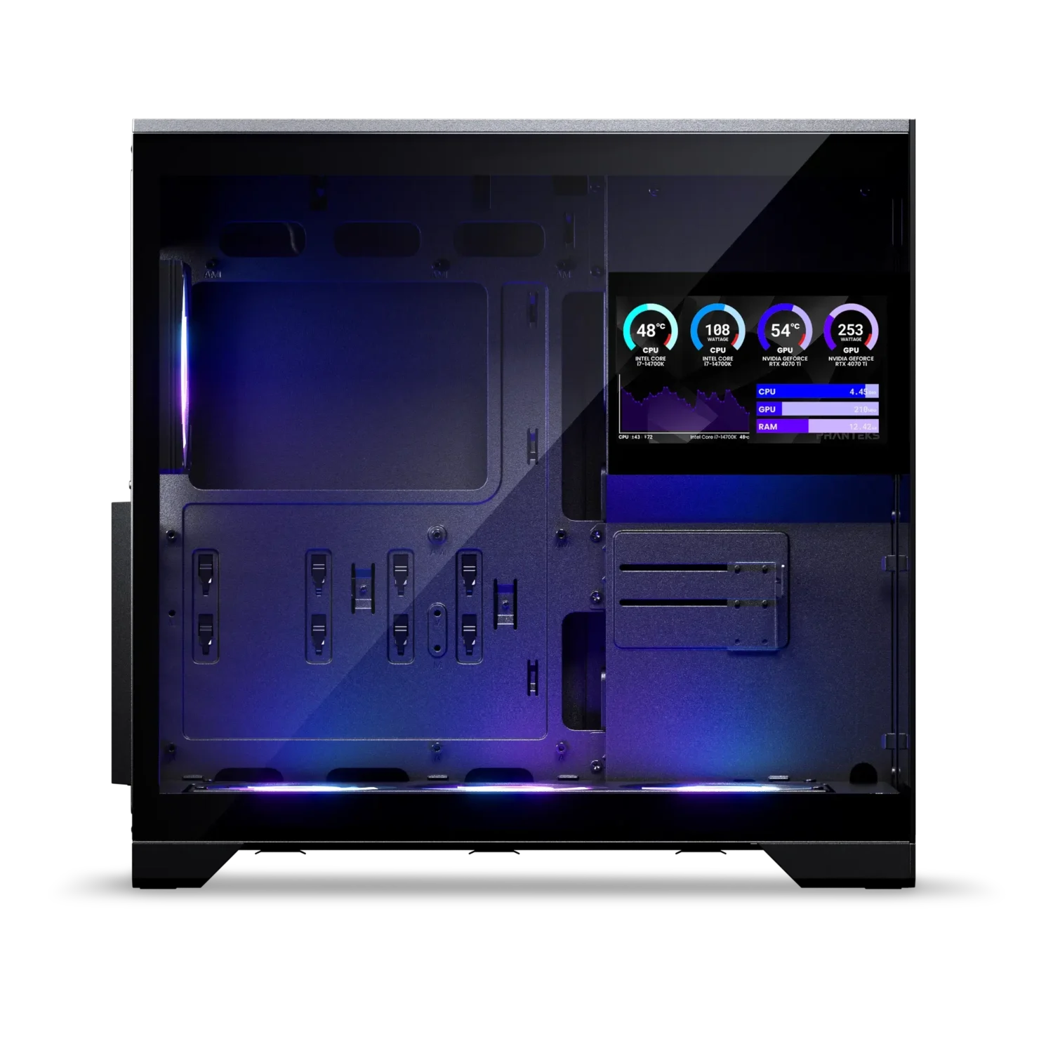 PHANTEKS XT V5 LCD TEMPERED GLASS MID TOWER CASE BLACK thumbnail 3